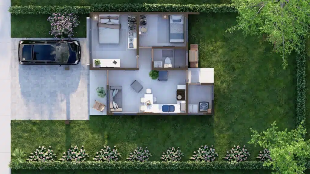 Distribucion casa 2hb