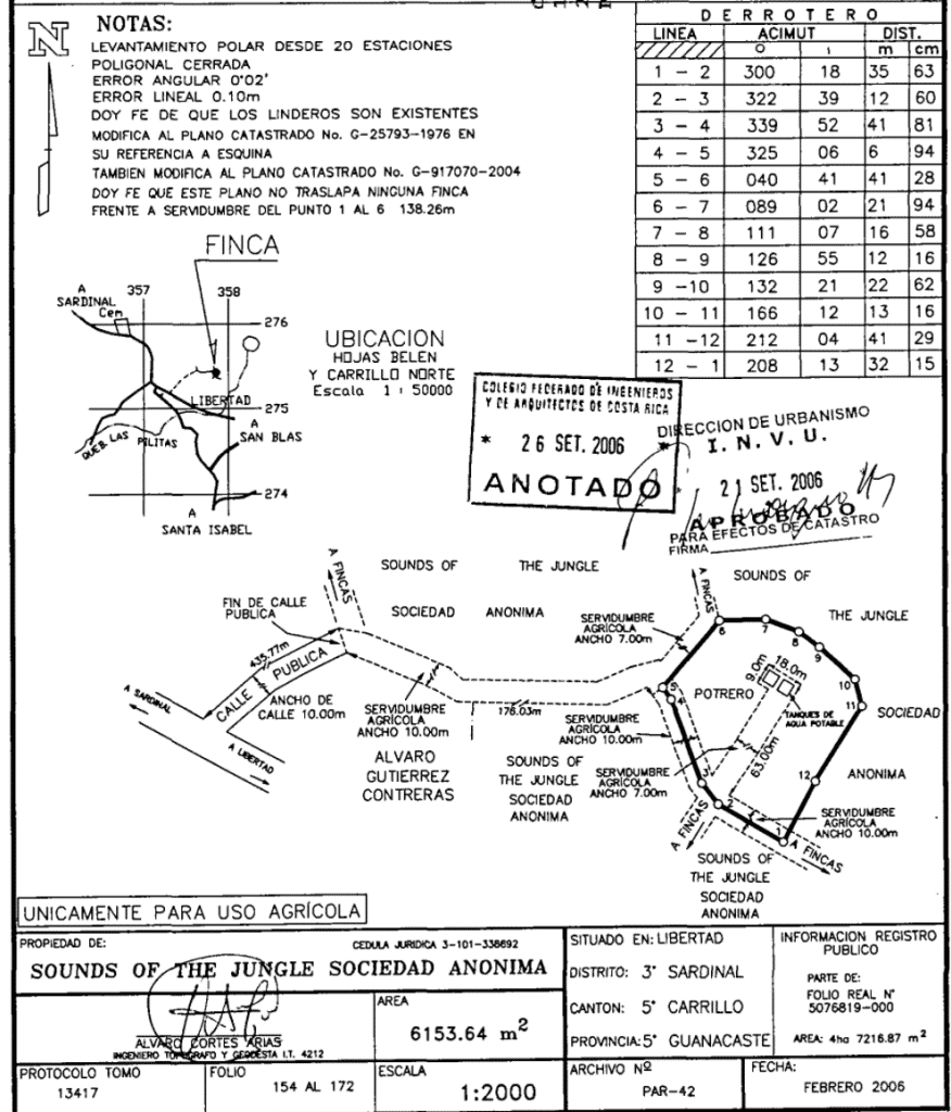 tres volcanes lot 51b plano catastro